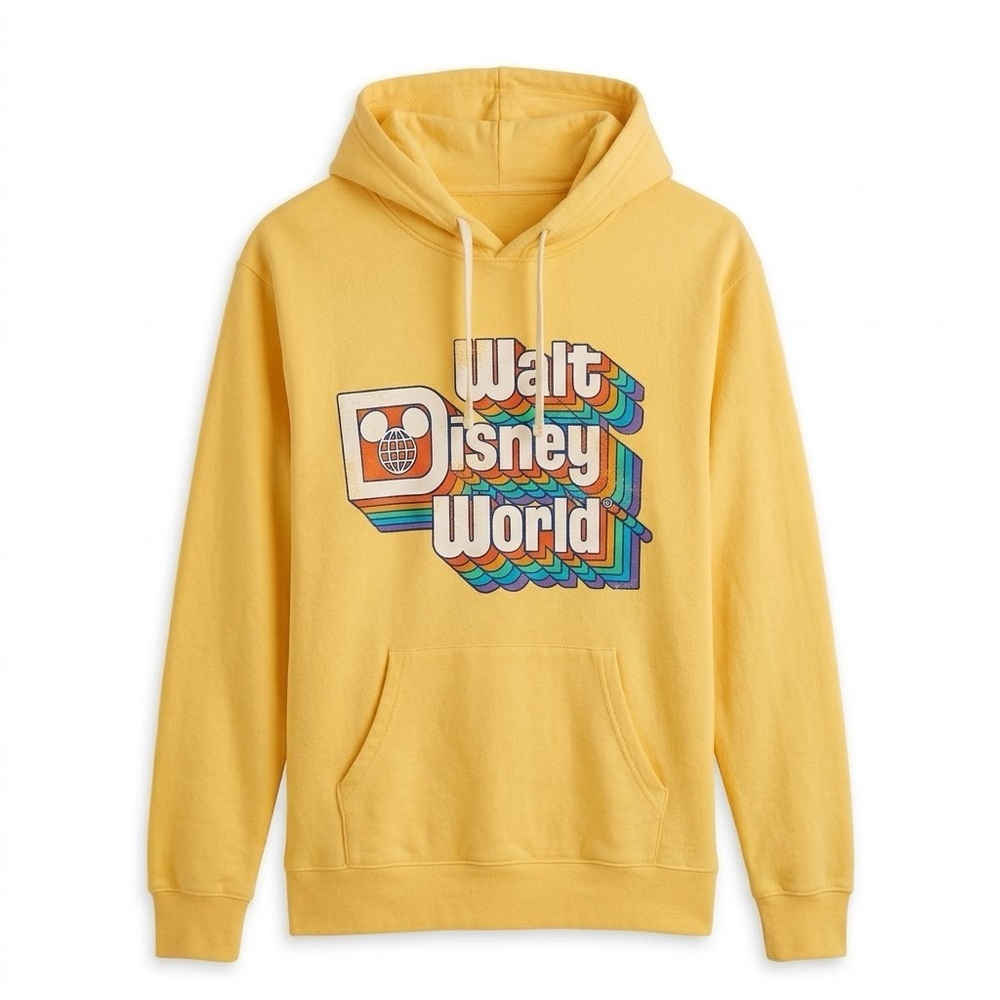 Disney NWT Retro Inspired Yellow Pullover Sweatshirt Hoodie Yellow Medium